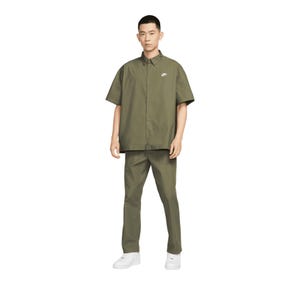Club Button Down Short Sleeve Men's Shirt - Medium Olive/White